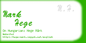 mark hege business card